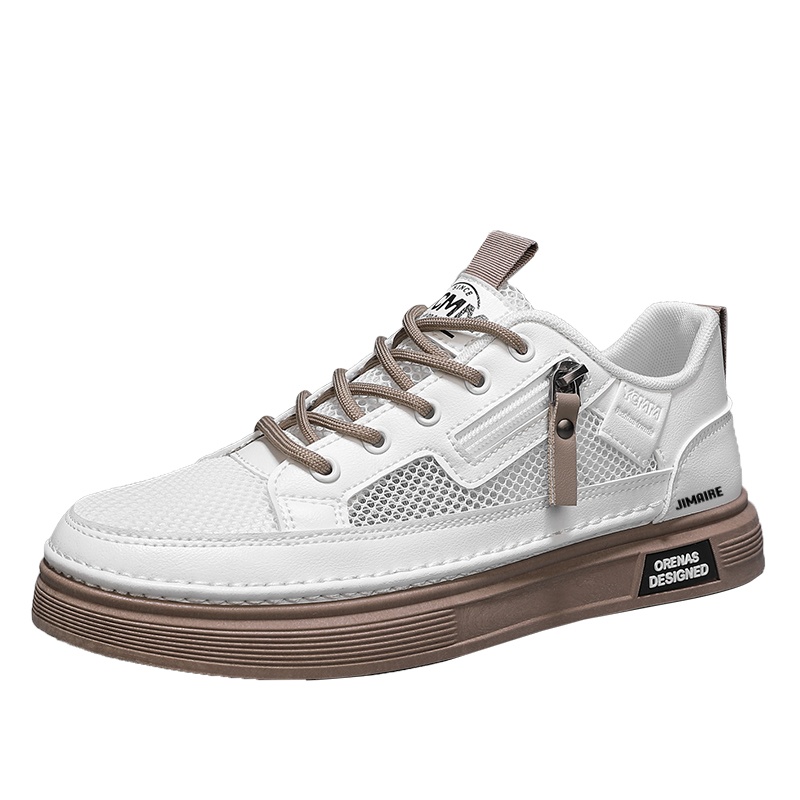 

King Jinmai Мужские низкие кеды бежевые, цвет White Khaki