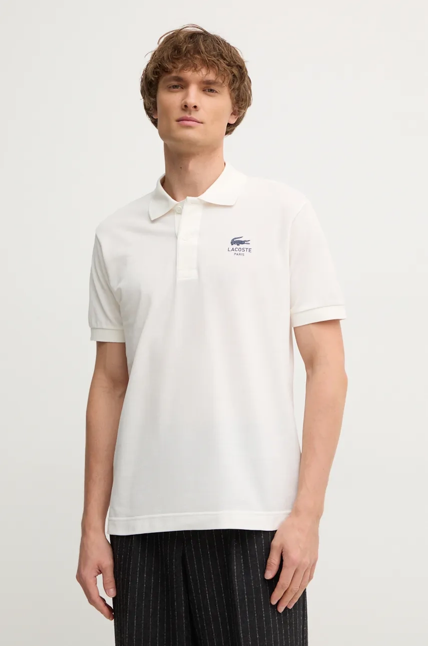 

Хлопковая рубашка-поло Lacoste, бежевый