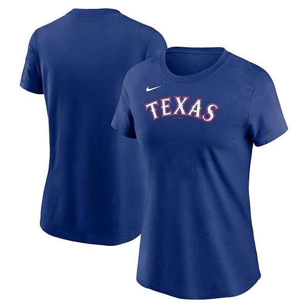 Футболка женская royal texas rangers fuse wordmark Nike