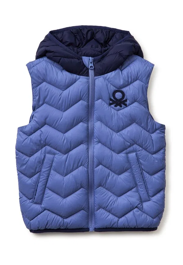 Стеганый жилет с капюшоном United Colors Of Benetton, Blue