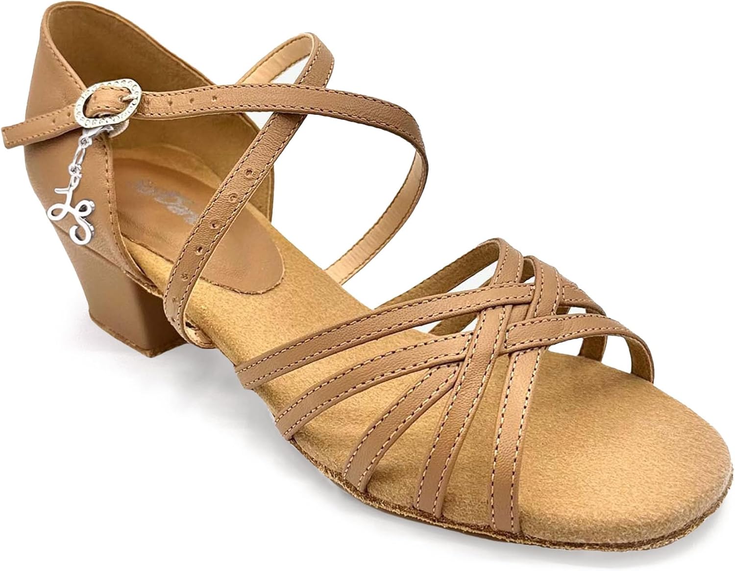 

Танцевальные бальные туфли Danca Mambo с открытым носком, каблук 1 1/4, пряжка со стразами - Лэйси Швиммер - Мамбо - BL300, BL301 So Danca, Caramel-leather