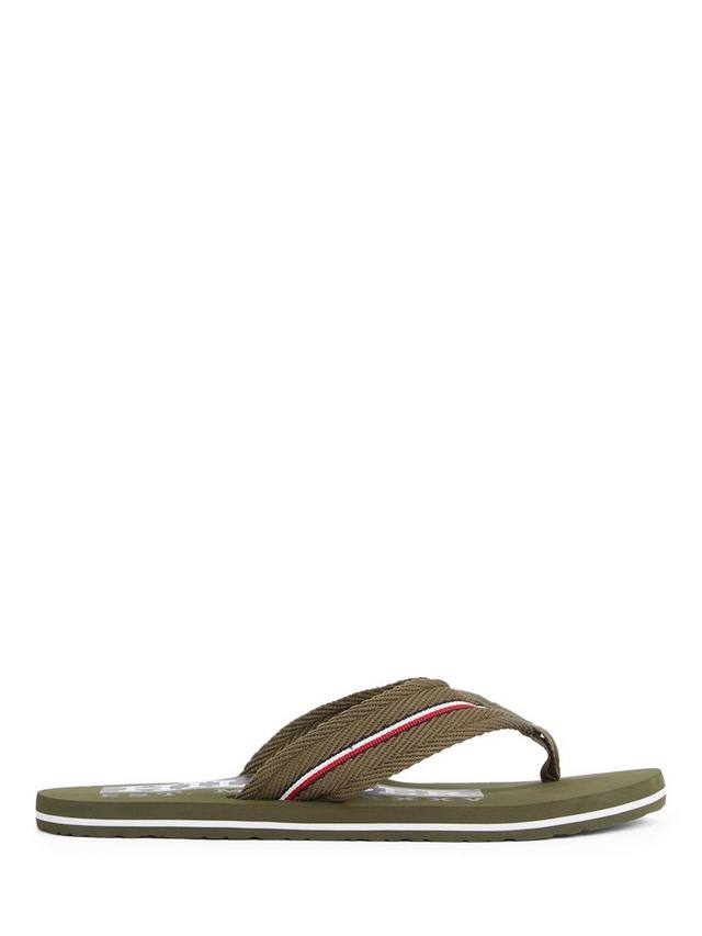 

Фирменные шлепанцы на липкой ленте Tommy Hilfiger, цвет Army Green