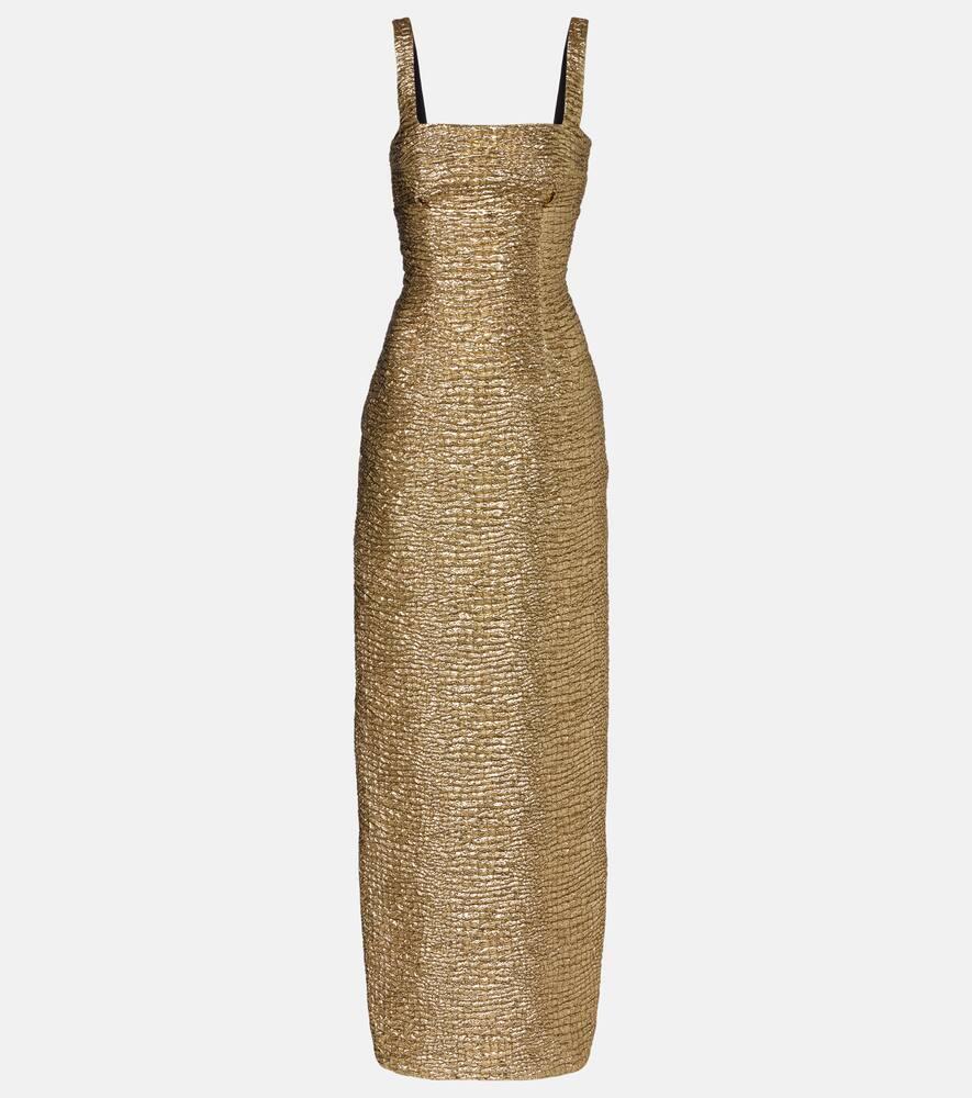 

Платье Micheline из пике с металлическим эффектом Emilia Wickstead, Gold