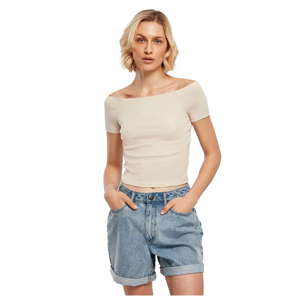 

Футболка с коротким рукавом Urban Classics Off Shoulder Rib, бежевый