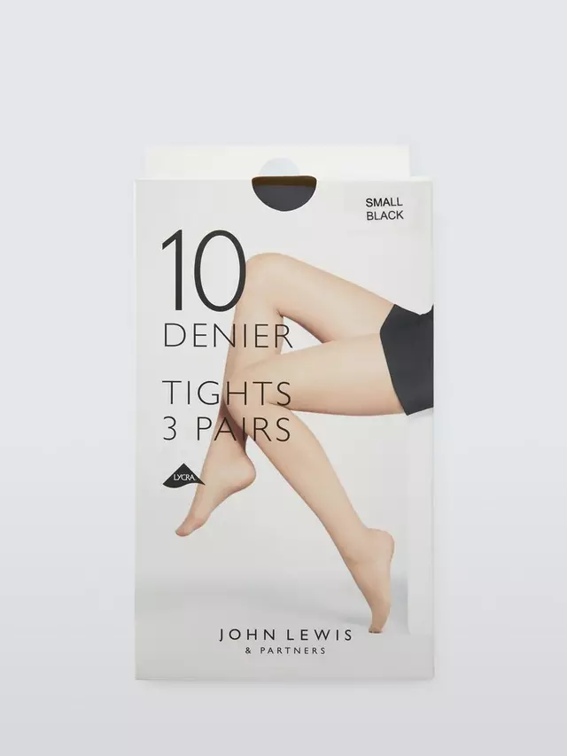 

Тайтсы John Lewis 10 Denier Everyday 3 шт, черный