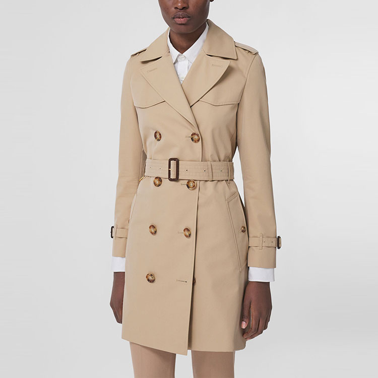 Тренч Burberry Islington, короткое, honey — фото 4