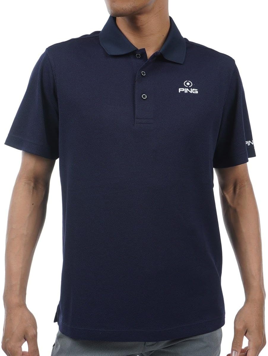 

Мужская рубашка-поло с коротким рукавом (логотип One-Point, эластичная ткань) / для гольфа / 621-4160103 Ping Apparel, темно-синий