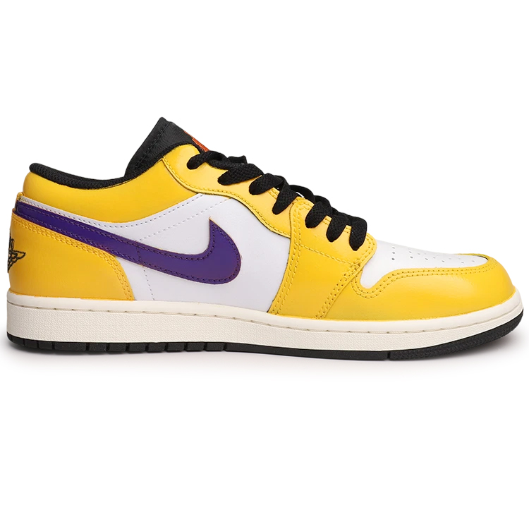 Jordan Air 1 Yellow Purple Mismatched детские баскетбольные кроссовки Unisex — фото 4