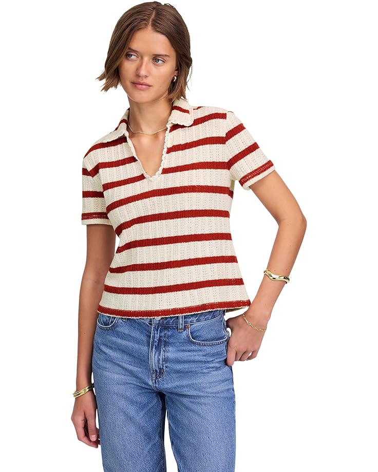

Поло Madewell Bali Crochet Polo, цвет Red Ochre