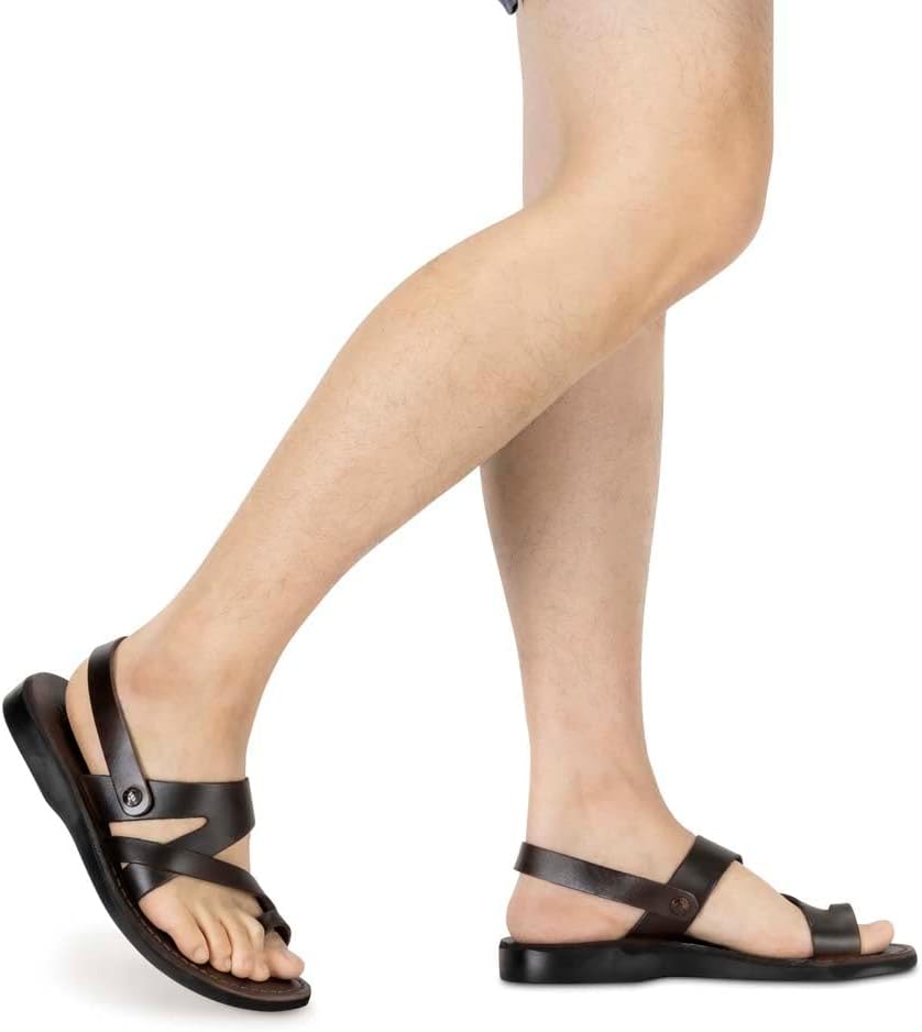Бенджамин - кожаные сандалии на ремешке сзади - мужские сандалии Jerusalem Sandals, коричневый — фото 2