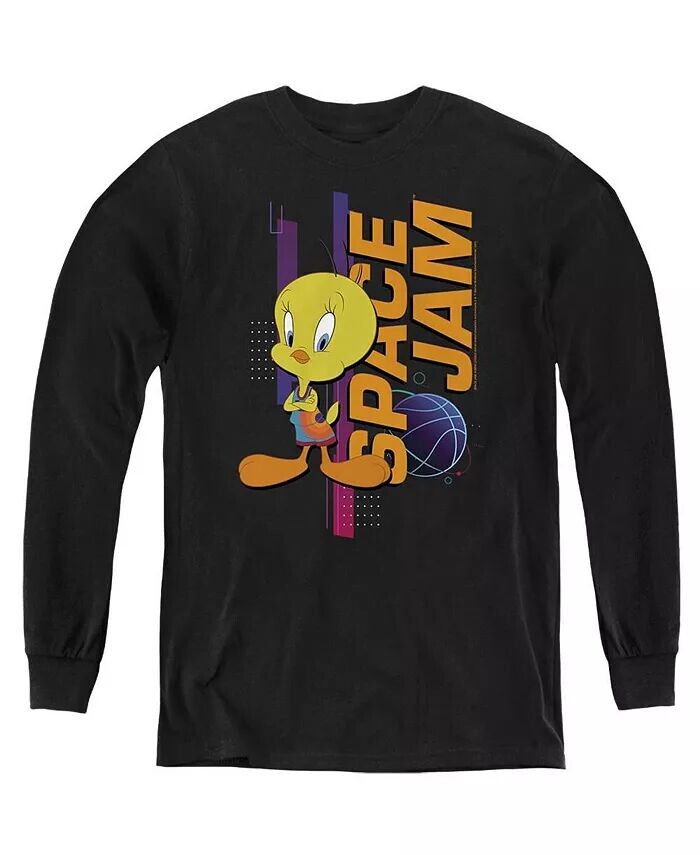 

Толстовка с длинным рукавом Tweety Standing для мальчиков Space Jam 2, черный