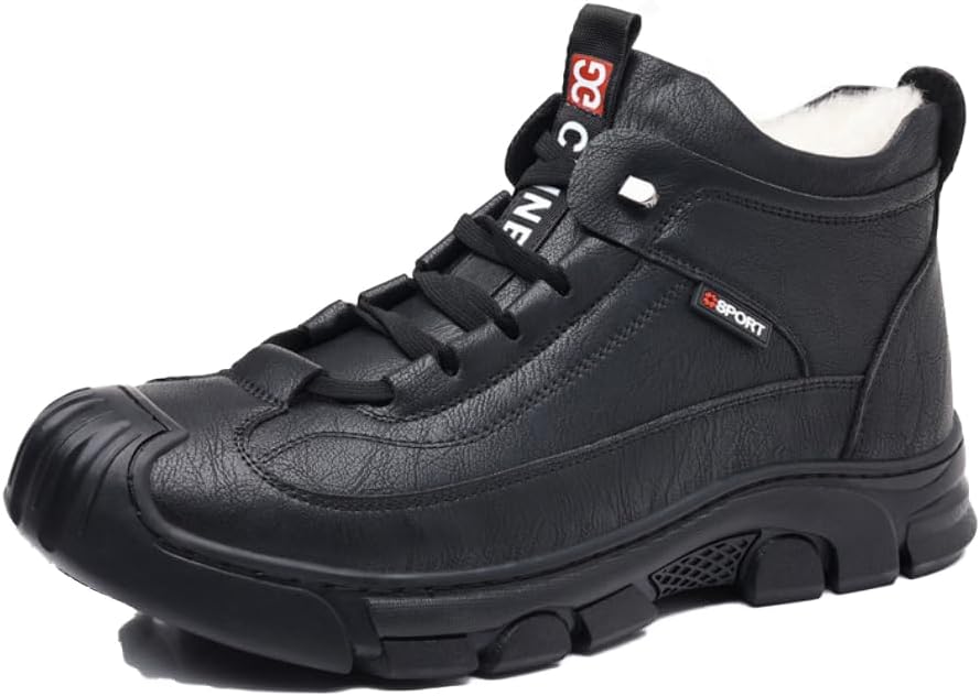 

Мужские зимние ботинки Qacksv с меховой подкладкой, теплые кроссовки, легкие ботинки для треккинга и походов, удобная обувь для улицы с мягкой подошвой, черный