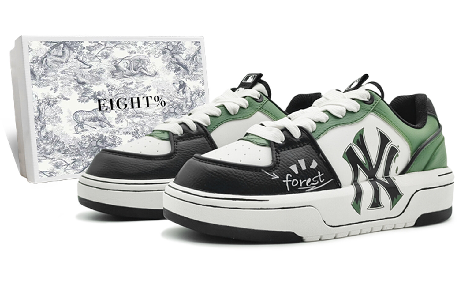 

Кроссовки MLB Chunky Liner Skateboarding Shoes Unisex Low-top White/green, цвет Jasper