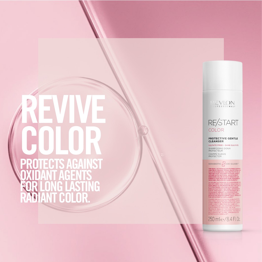 Шампунь restart re/start color mild sulfatfrei farbschutz Revlon Professional, объем 250 мл — фото 3