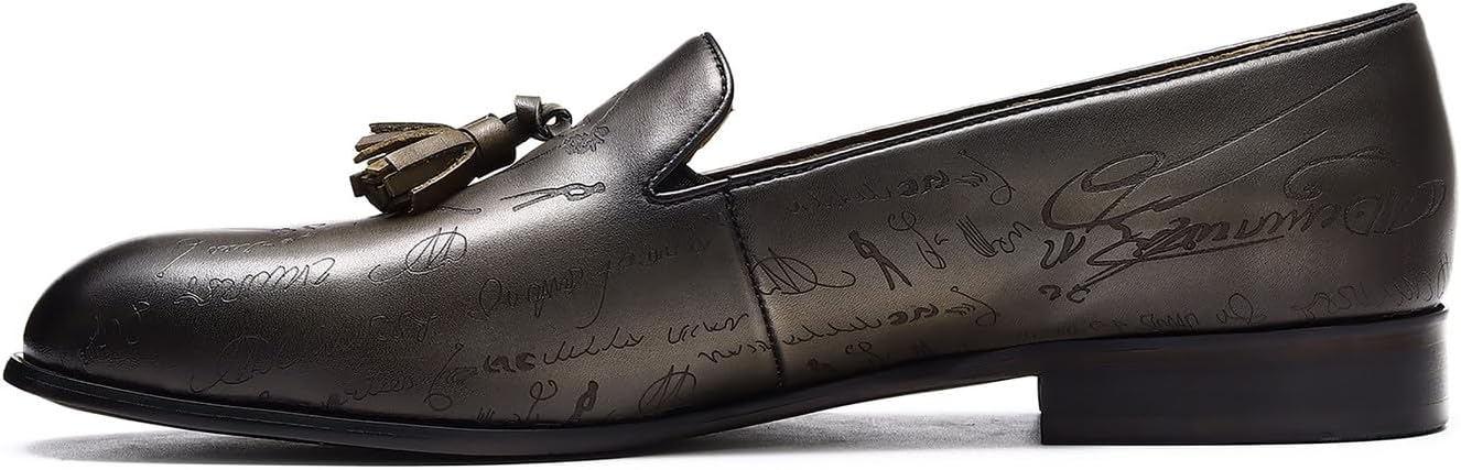 Мужские лоферы Santimon Loafers, повседневные слипоны с кисточками, модные свадебные мокасины под смокинг, из натуральной кожи, формальные деловые лоферы Penny, удобные тапочки для мужчин, темно-серый — фото 2