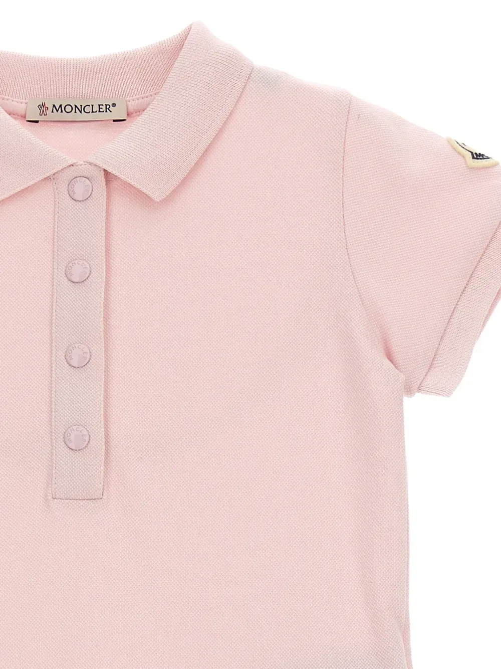 Платье плиссе с воротником поло Moncler Enfant, розовый — фото 3