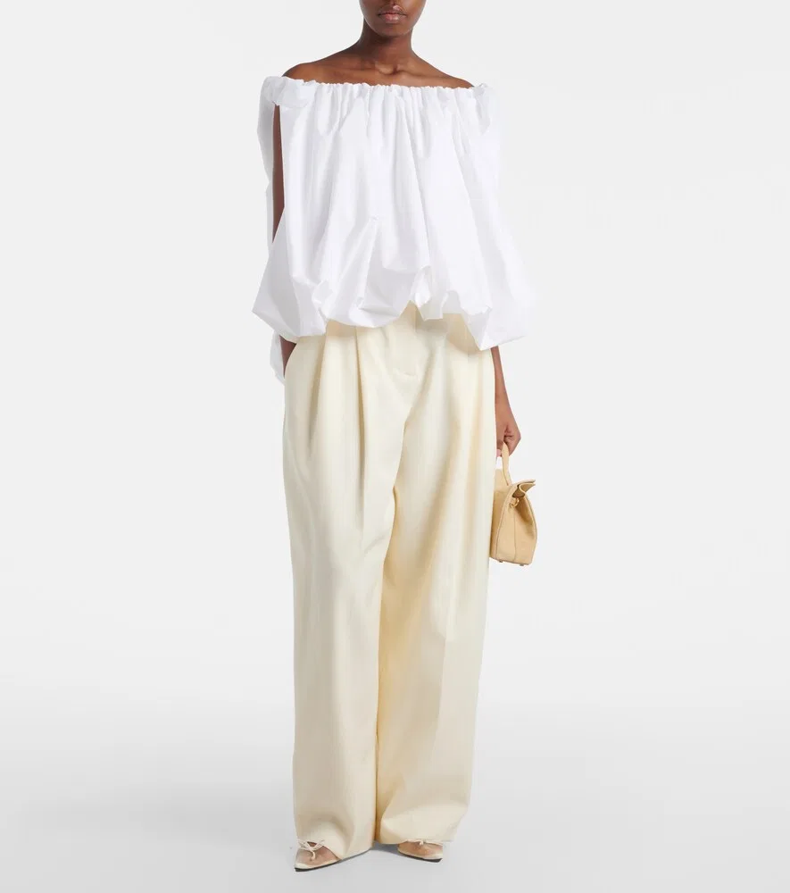 Мужские широкие брюки из натуральной шерсти Jacquemus, белый — фото 2
