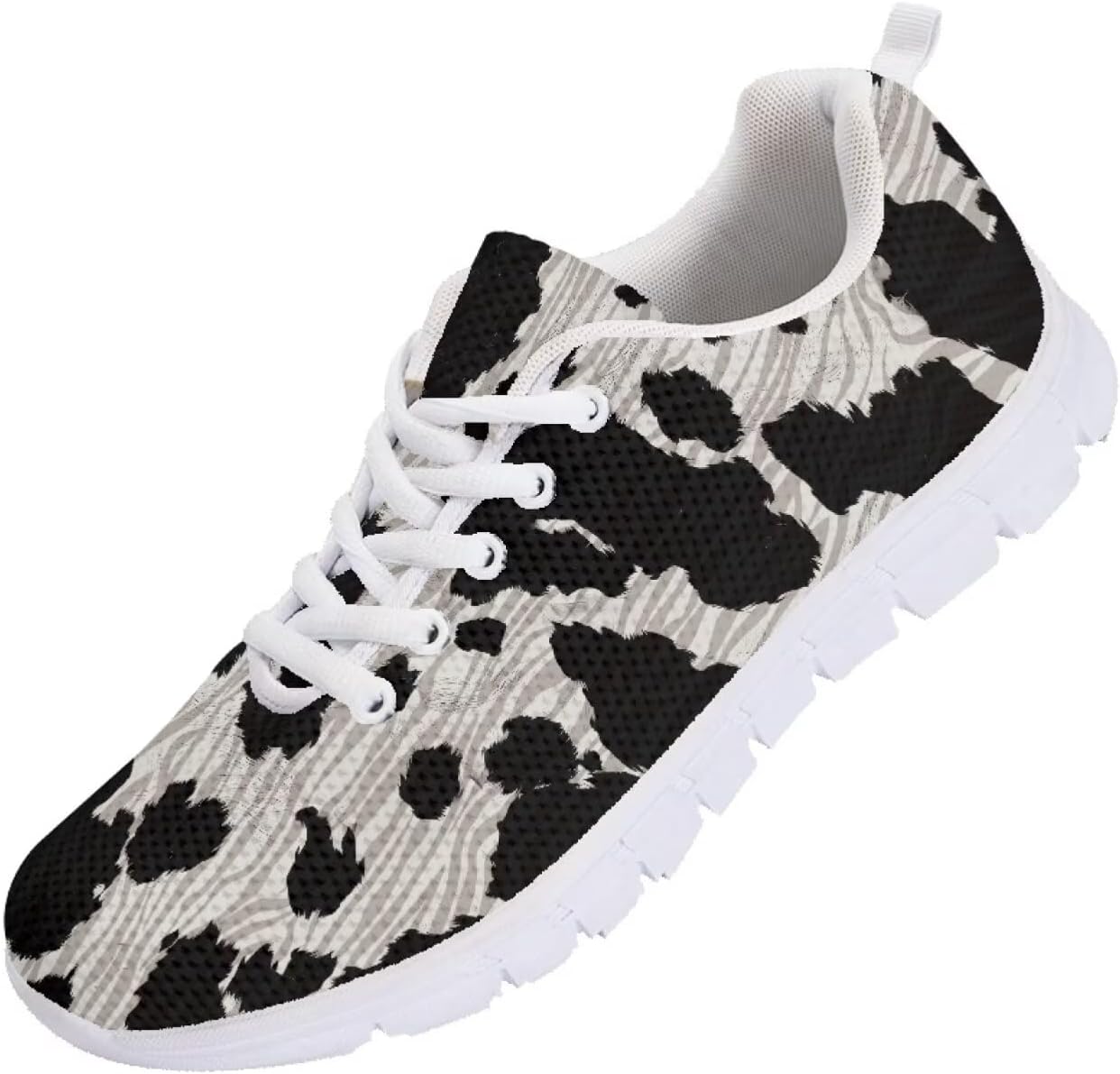 

Мужские кроссовки Funnydude Cool Print для бега и тренировок, спортивные сникерсы, легкие, дышащие, с сеткой, Cow Print