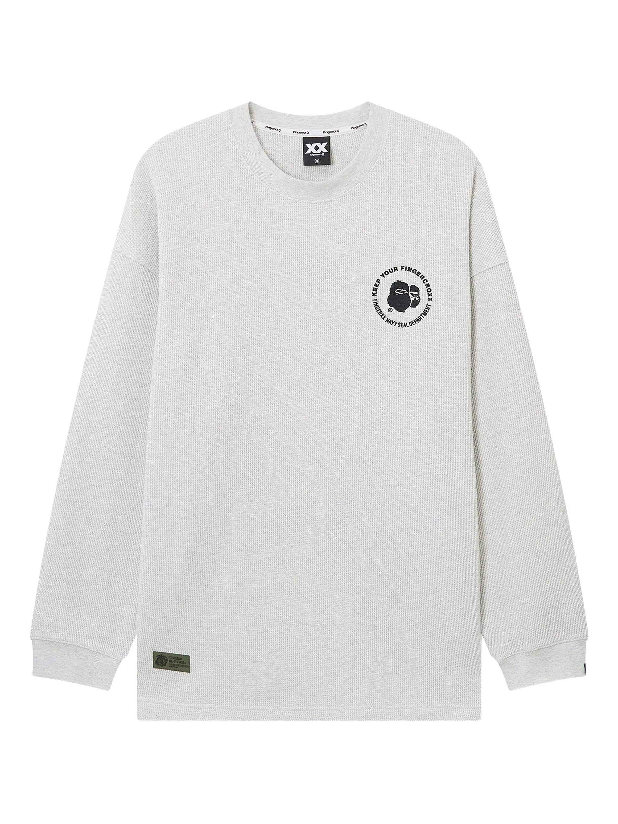 

Фактурная футболка с вышивкой Fingercroxx, бежевый