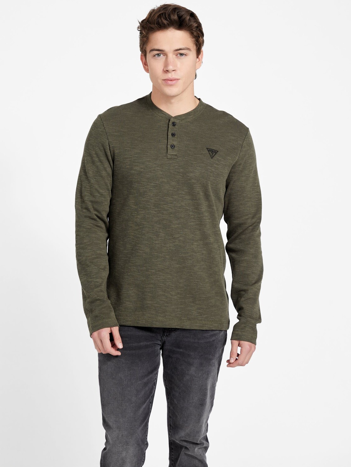

Футболка Данстон Хенли Guess Factory, цвет Olive Morning