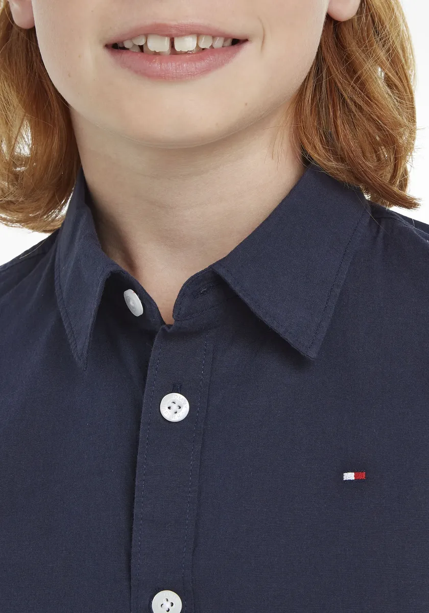 Рубашка Tommy Hilfiger с длинными рукавами "SOLID STRETCH POPLIN SHIRT L/S", цвет морской волны — фото 3
