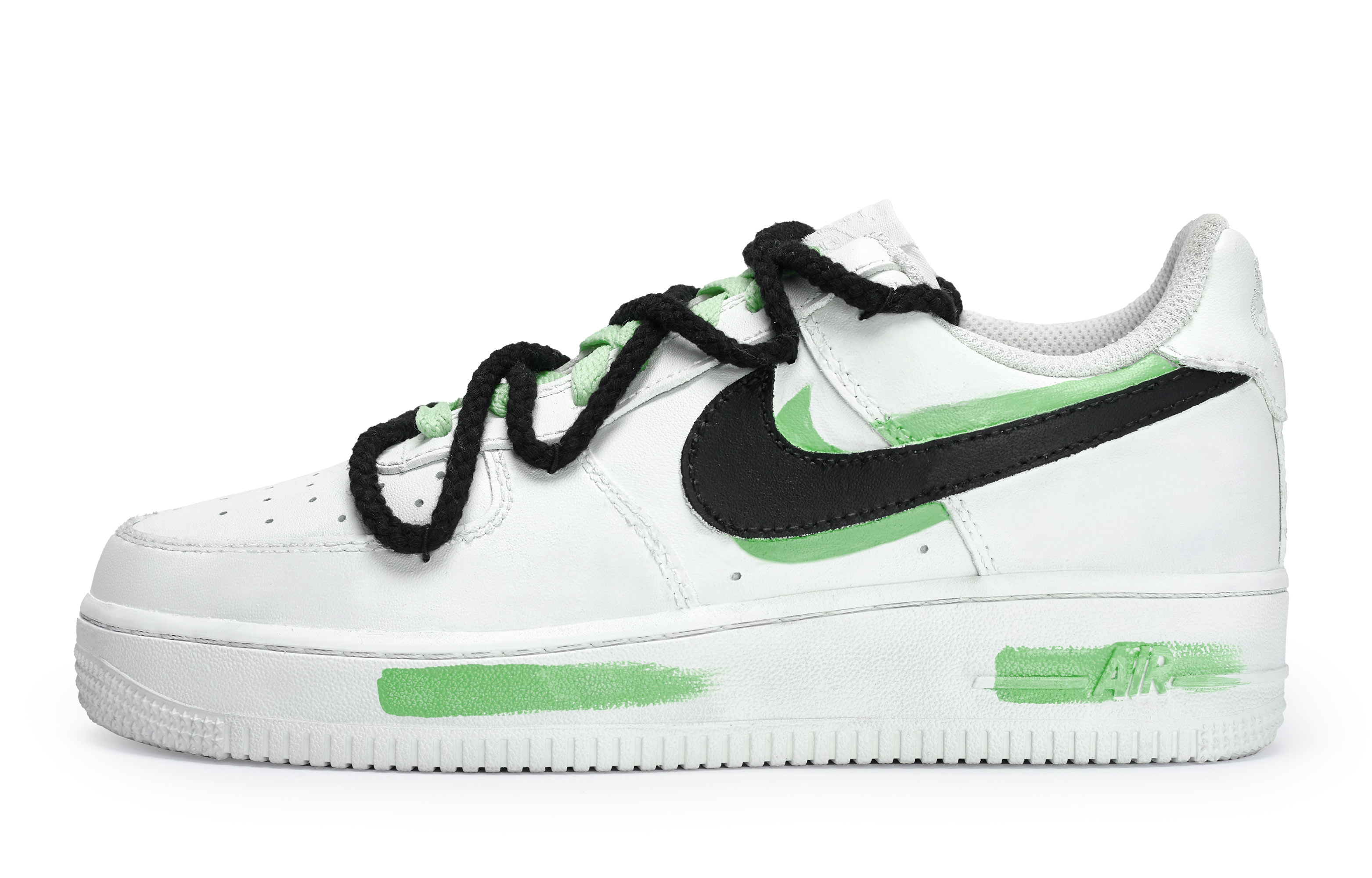 

Кроссовки для скейтборда Air Force 1 женские с низким верхом, черный/зеленый Nike