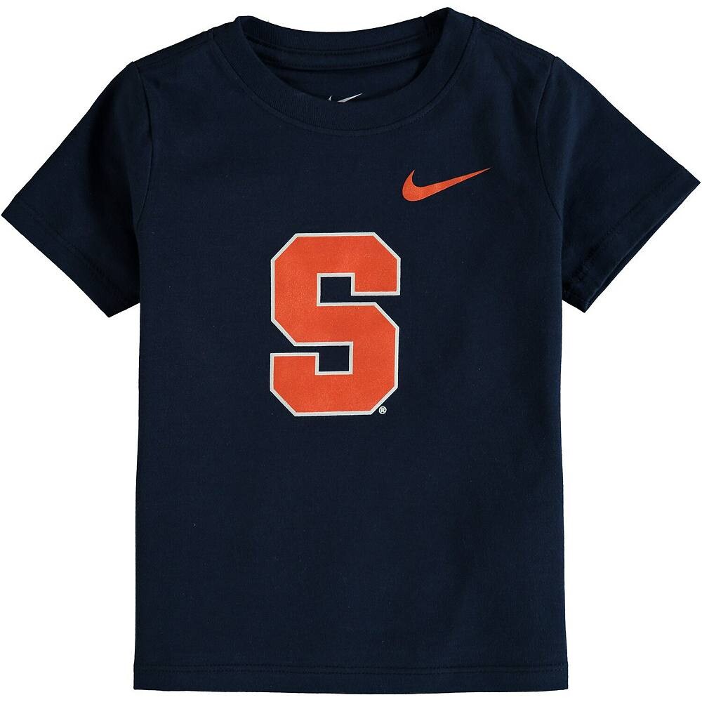 Темно-синяя футболка с оранжевым логотипом Nike Syracuse Orange для малышей, цвет Syr Navy