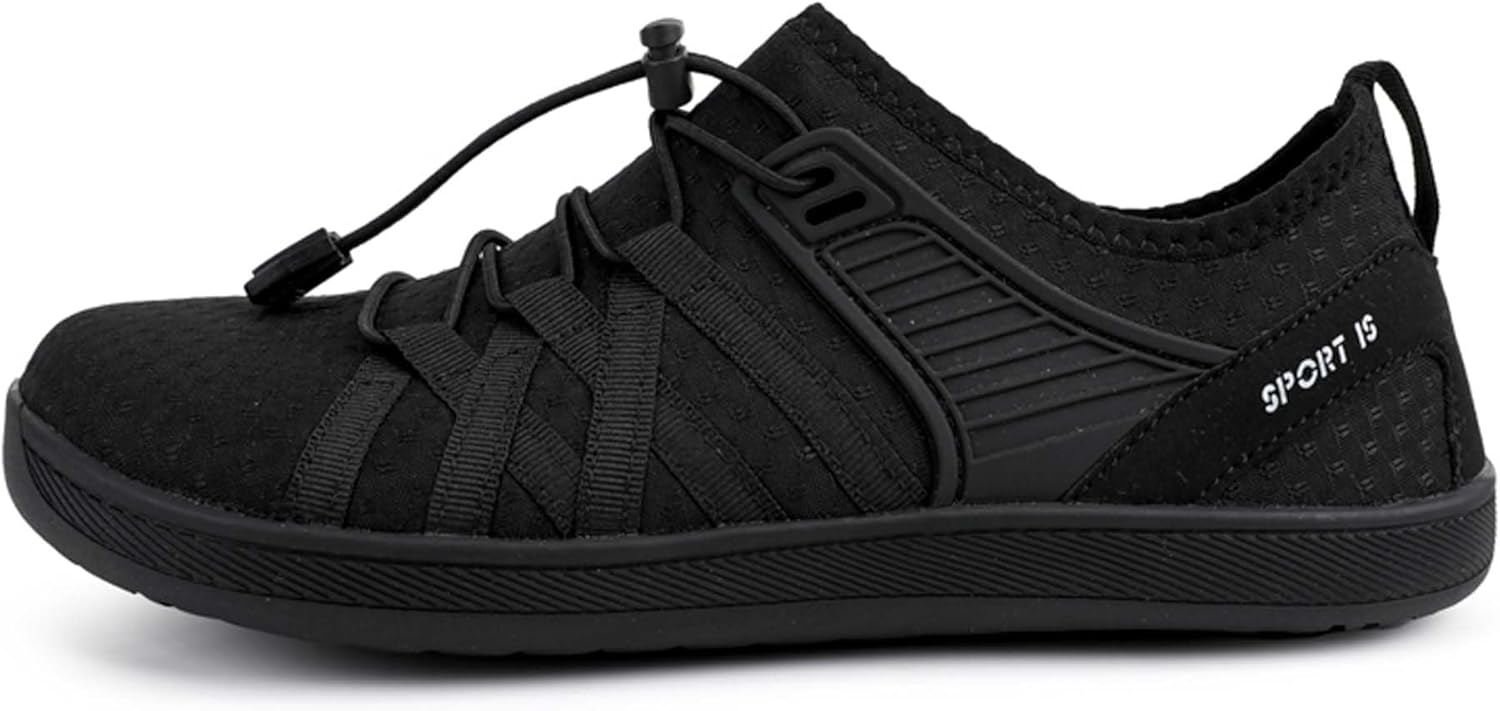Мужские и женские босоножки с широким носком, повседневные спортивные, для фитнеса и бега, дышащие, легкие, для ходьбы с нулевым перепадом подошвы, многофункциональные тренировочные кроссовки Generic, черный — фото 2
