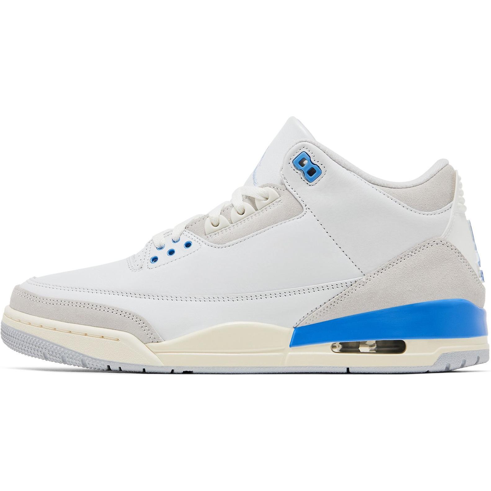 

Jordan Air 3 нескользящие износостойкие баскетбольные кроссовки мид-топ White Blue для детей 3-7 лет