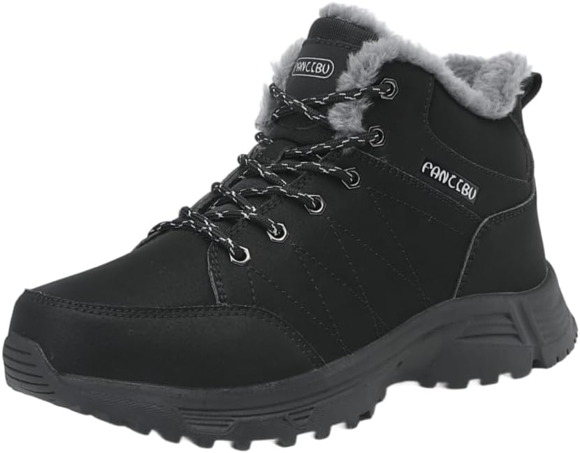 

Зимние мужские ботинки UIKGITP с мехом, водонепроницаемые, для прогулок, походов и туризма, черный