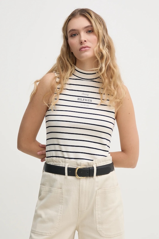 

Хлопковая майка Tommy Hilfiger, бежевый