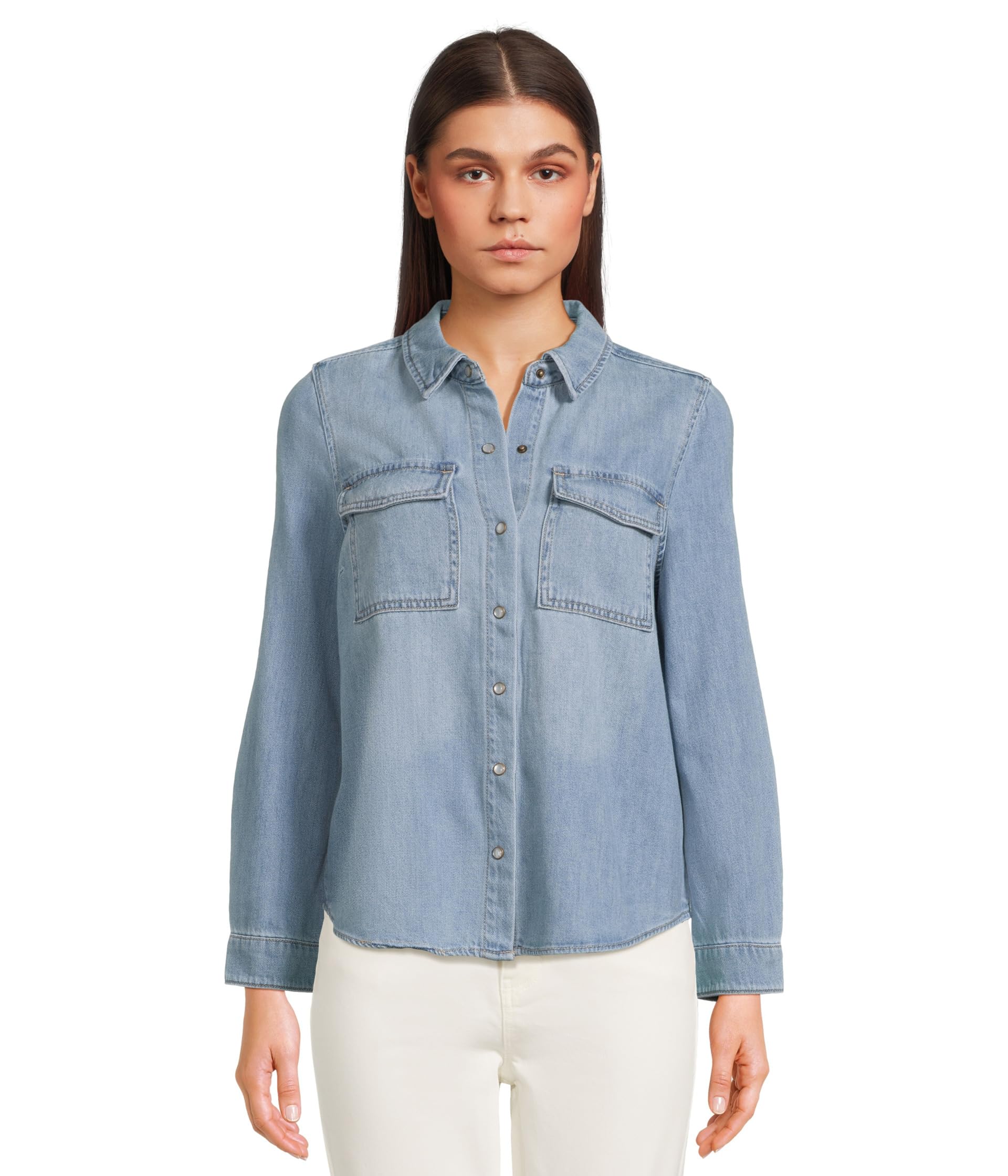 

Рубашка Liverpool Los Angeles Denim Shirt With Patch Pockets, цвет Laguna Nigel