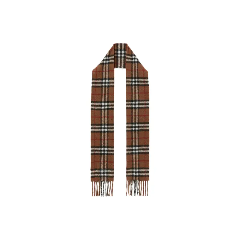 

Шарф детский Burberry в клетку, коричневый