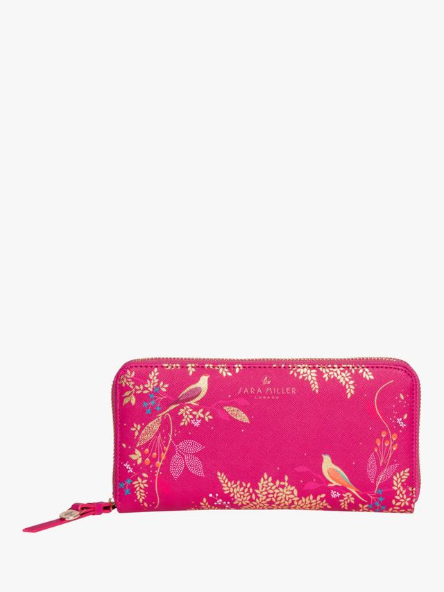 

Челси большая молния вокруг искусственная саффиано кожаная сумка Sara Miller, Pink