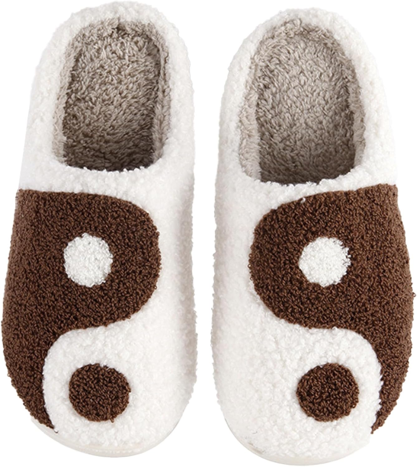 

Женские домашние тапочки oukisam Colorful Little Love, мужские мягкие тапочки, повседневные домашние тапочки, ретро мягкие плюшевые теплые тапочки на слипоне, для улицы и дома, для спальни, с противоскользящей подошвой, Taiji Brown