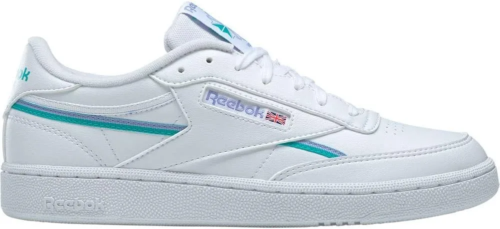 Мужские кроссовки Reebok Club C 85 Vgn, белый/сиреневый/бирюзовый