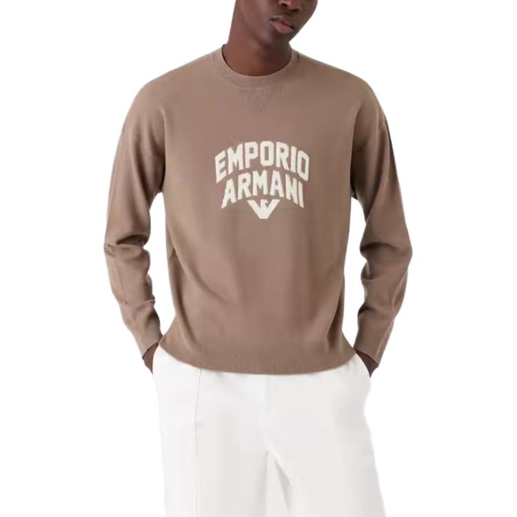 Свитер мужской овсяно-коричневый EMPORIO ARMANI — фото 4