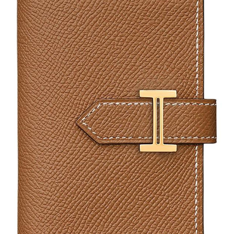 HERMES Кошелек Bearn Gold tone Lock Epsom Leather Mini Women's 37 Gold Brown — фото 3