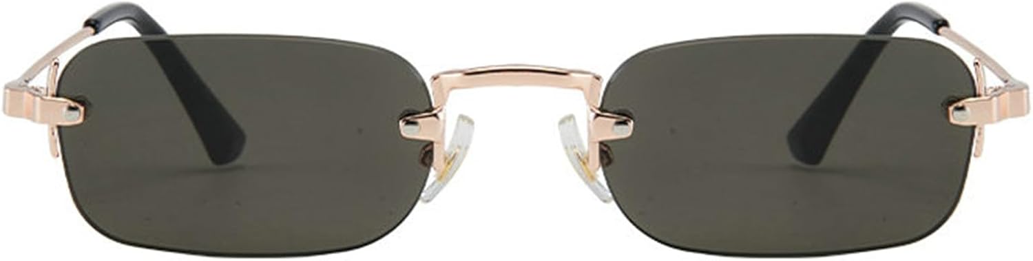 

Willochra Модные узкие солнцезащитные очки без оправы для женщин и мужчин в стиле ретро 90-х, узкие квадратные прямоугольные солнцезащитные очки с защитой от УФ-излучения UV400, C1