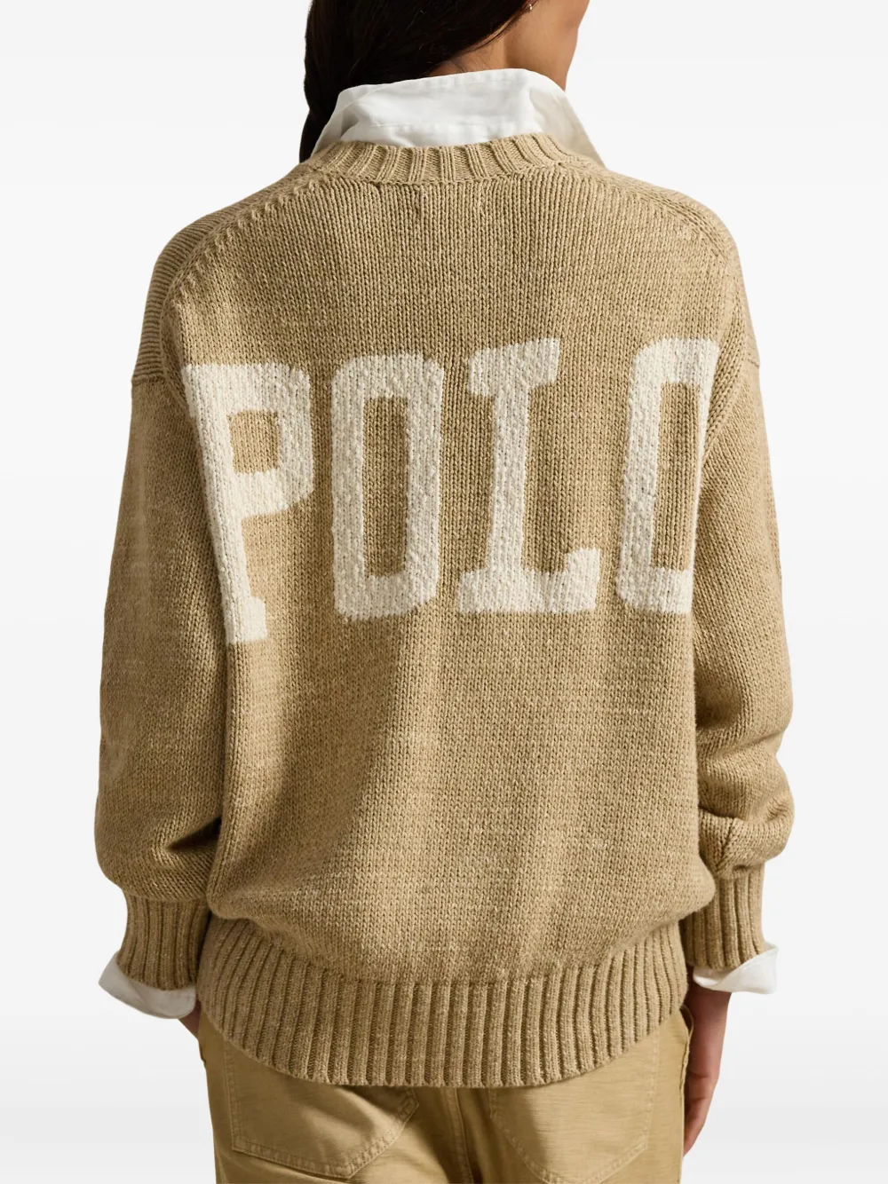 Свитер Polo Pony с круглым вырезом Polo Ralph Lauren, бежевый — фото 4