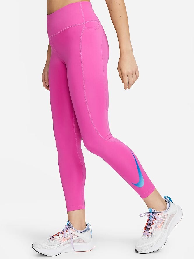 

Тайтсы Nike W NK DF FST SW HBR MR 7/8, розовый