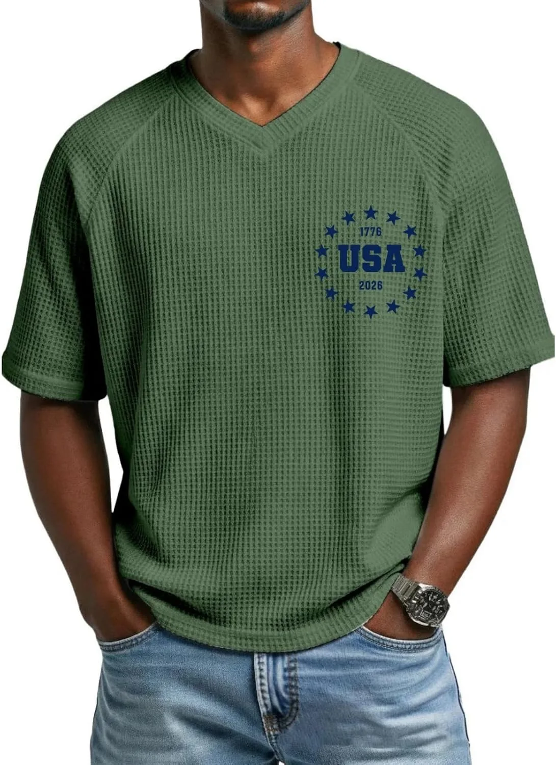 

Футболка мужская Ymosrh USA с принтом 1776-2026 America 250th, M-3XL