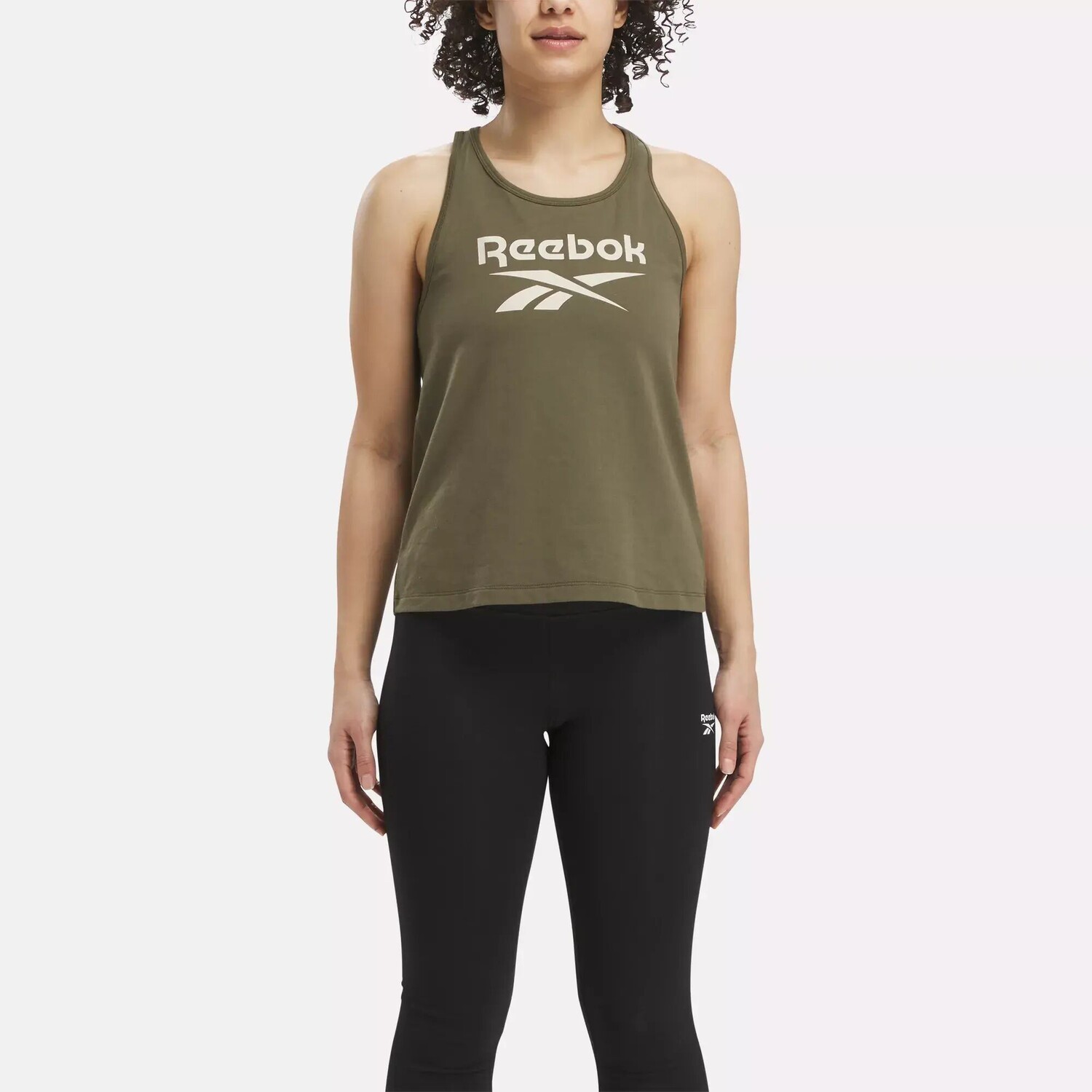 

Майка Identity с большим логотипом Reebok, армейский зеленый