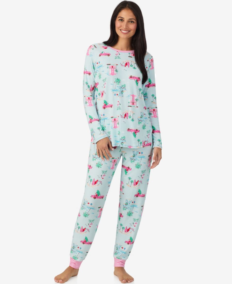 

Женская пижама с длинными рукавами и длинными штанами Cuddl Duds, Aqua/prt