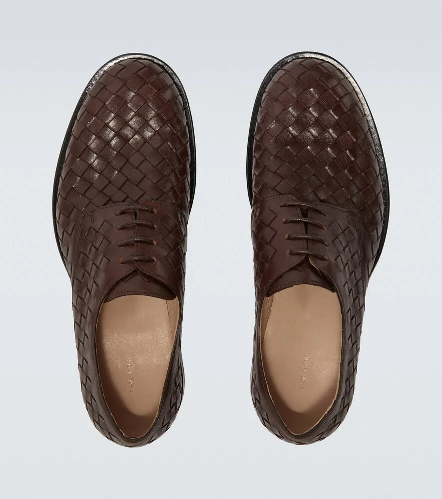Туфли-дерби Novus из плетеной кожи The Row, коричневый — фото 4