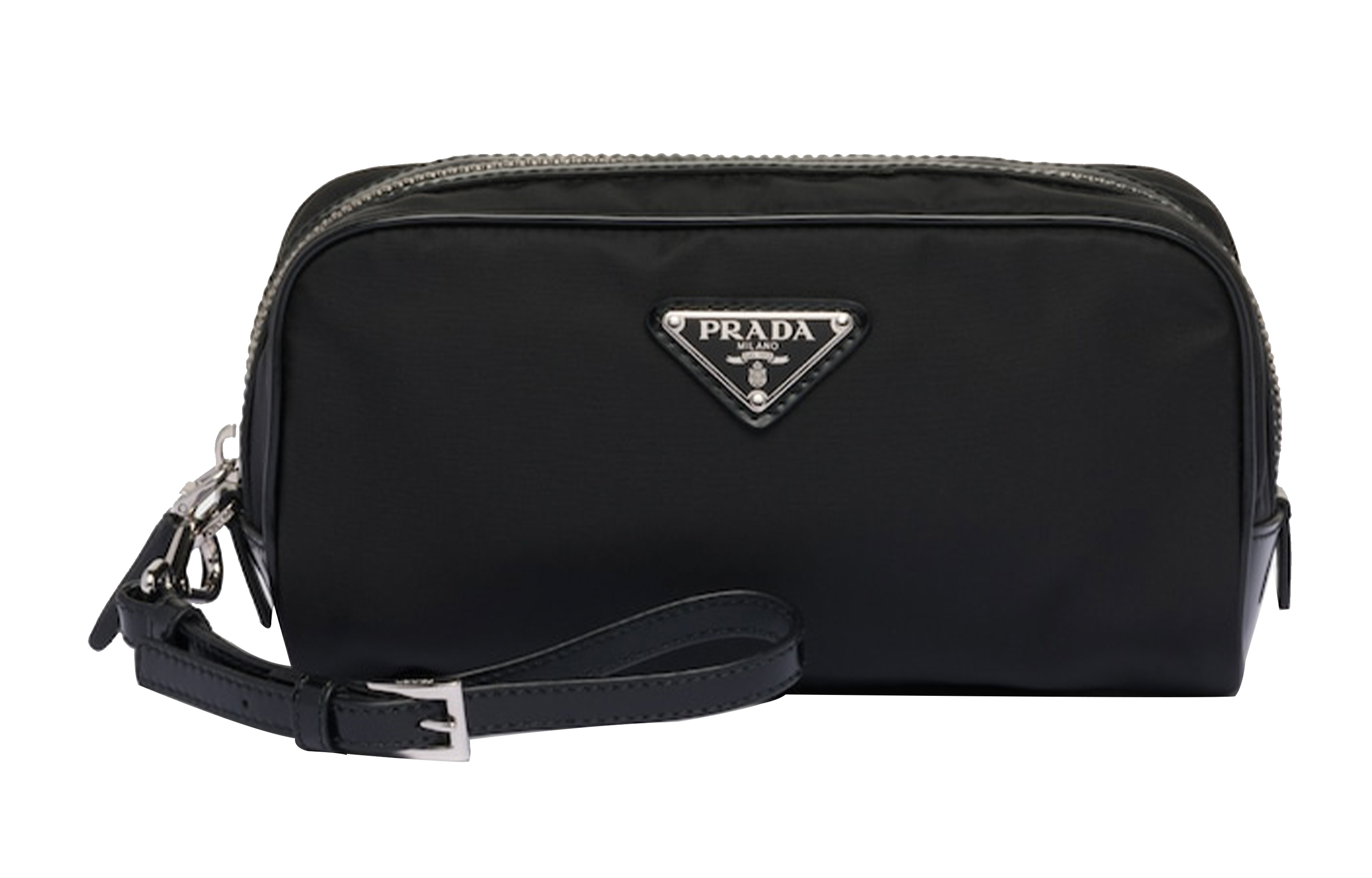 

Футболка Re Nylon с кожаным клатчем Regular Мужская Черная PRADA
