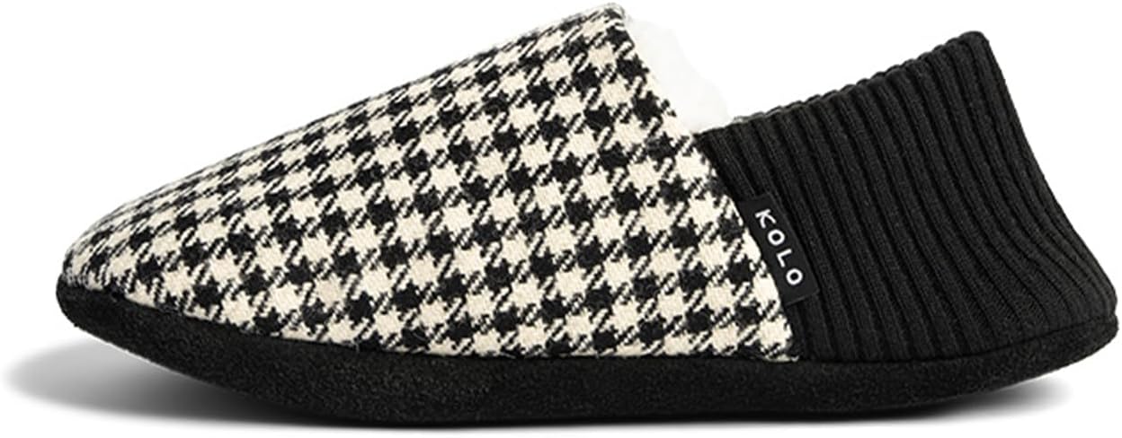 

Домашние тапочки Kolo Tweed, подкладка из искусственного меха, подошва из настоящей замши, черный