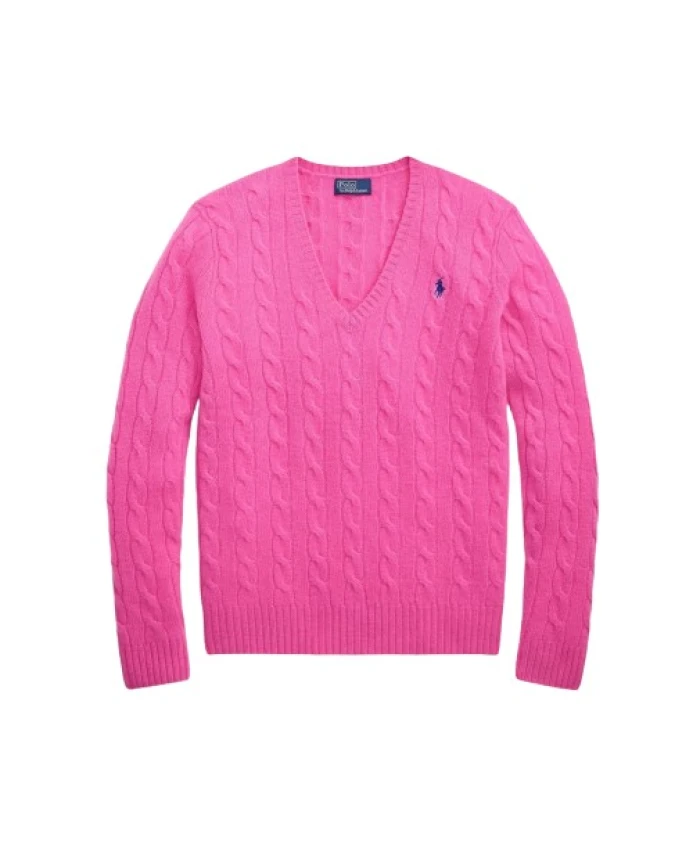 

Свитер Kimberly из кашемировой шерсти с витой вязкой Polo Ralph Lauren, розовый