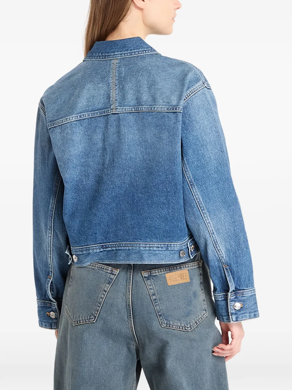 Джинсовая куртка в стиле рабочей одежды с нашивкой-логотипом Calvin Klein, синий — фото 4