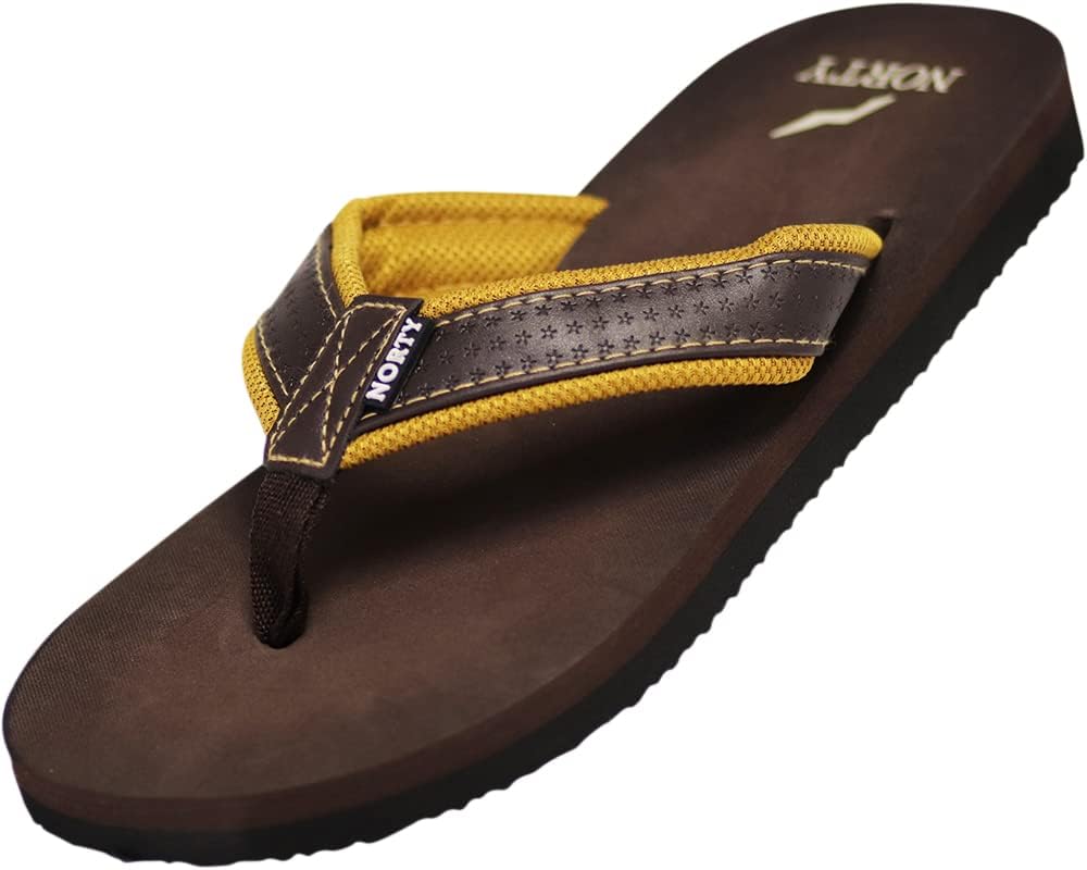 

Мужские повседневные шлепанцы-вьетнамки NORTY для пляжа, бассейна или повседневной носки, коричневый